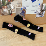 Vevesc Women Cute Arm Warmer Colorful Letter Label Y2k Girl Arm Covers Warm Harajuku Cuffs Knitted Fingerless Gloves JK Accessories