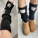 Vevesc Korean Label Over-knee Leg Warmers Sleeves WOMEN Arm Covers Japanese Leggings Y2k Wool Thigh Socks Punk Multifunctional Gloves