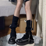 Vevesc Leg Warmers Zipper Japanese Jk Boots Socks Thigh Punk Y2K Leg Warmers Sring Boot Cuffs Warmer Lolita Knit Socks Tube Knit Socks