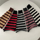 Vevesc Korean Pink Punk Women Leg Warmers Stripe Japanese Boot Cuffs Knit Leg Spreader Gothic JK Harajuku Long Cable Flared Socks