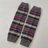 Vevesc Vintage Striped Wool Leg Socks Harajuku Hot Girl Beggar Leg Warmers Y2k Punk Knitted Leg Cover Japanese Accessories