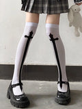 Vevesc 1 pair of cross long tube JK socks printed knee length socks velvet material performance Cos stockings Lolita stockings