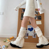 Vevesc 1 Pair Autumn Winter Retro Spicy Girl Lace Women's Leg Warmers Lolita Girl JK Horn T-shaped Socks Elephant Leg Socks Female