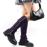 Vevesc Leg Warmers Zipper Japanese Jk Boots Socks Thigh Punk Y2K Leg Warmers Sring Boot Cuffs Warmer Lolita Knit Socks Tube Knit Socks