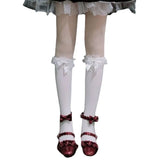 Vevesc Lolita Lace JK Stockings Bow Knot Lolita Socks Female Long Socks Lolita Soft Sister Jk Uniform Knee Socks Student Cute JK Socks