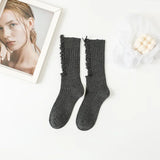 Vevesc Gothic Ripped Mid Tube Socks Hand Cut Pile Pile Socks Knitted Socks Y2k Hot GirlWomen Punk Harajuku Clothing Accessories